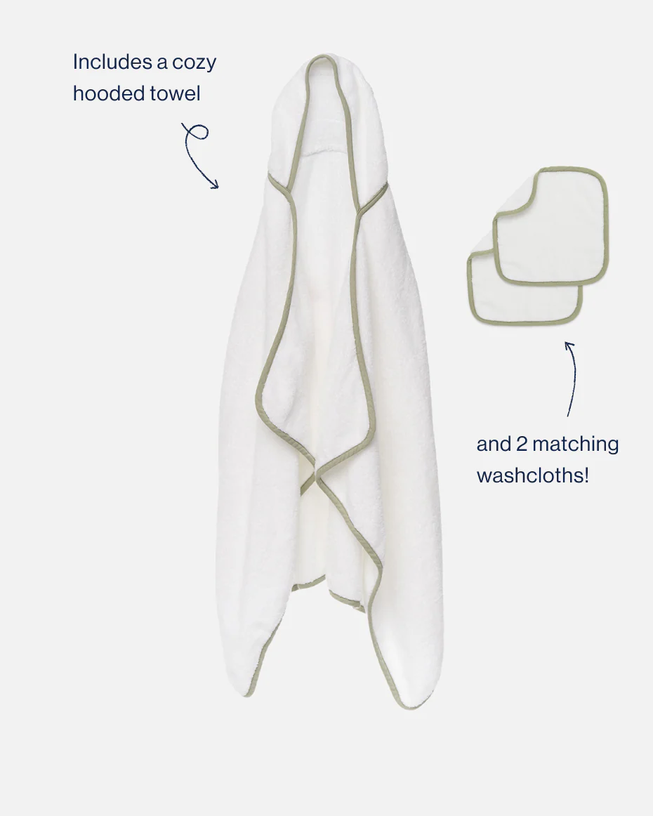 The Hooded Towel + 2 Washcloth Set