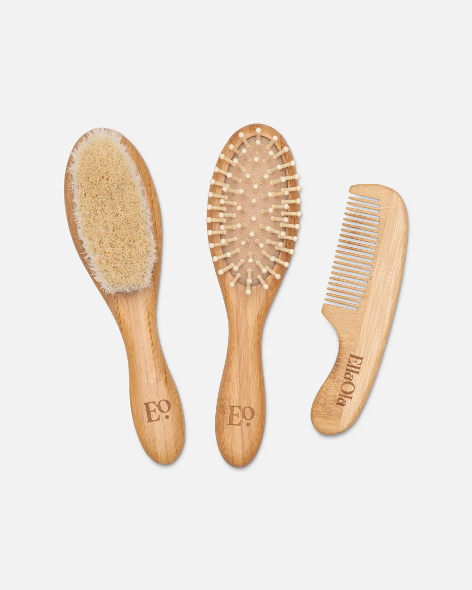 3-Piece Bamboo Brush & Comb Set
